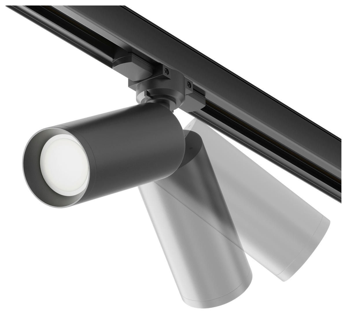 SCHIENENSYSTEM-STRAHLER - Schwarz, Basics, Metall (6/21/13cm) - MAYTONI