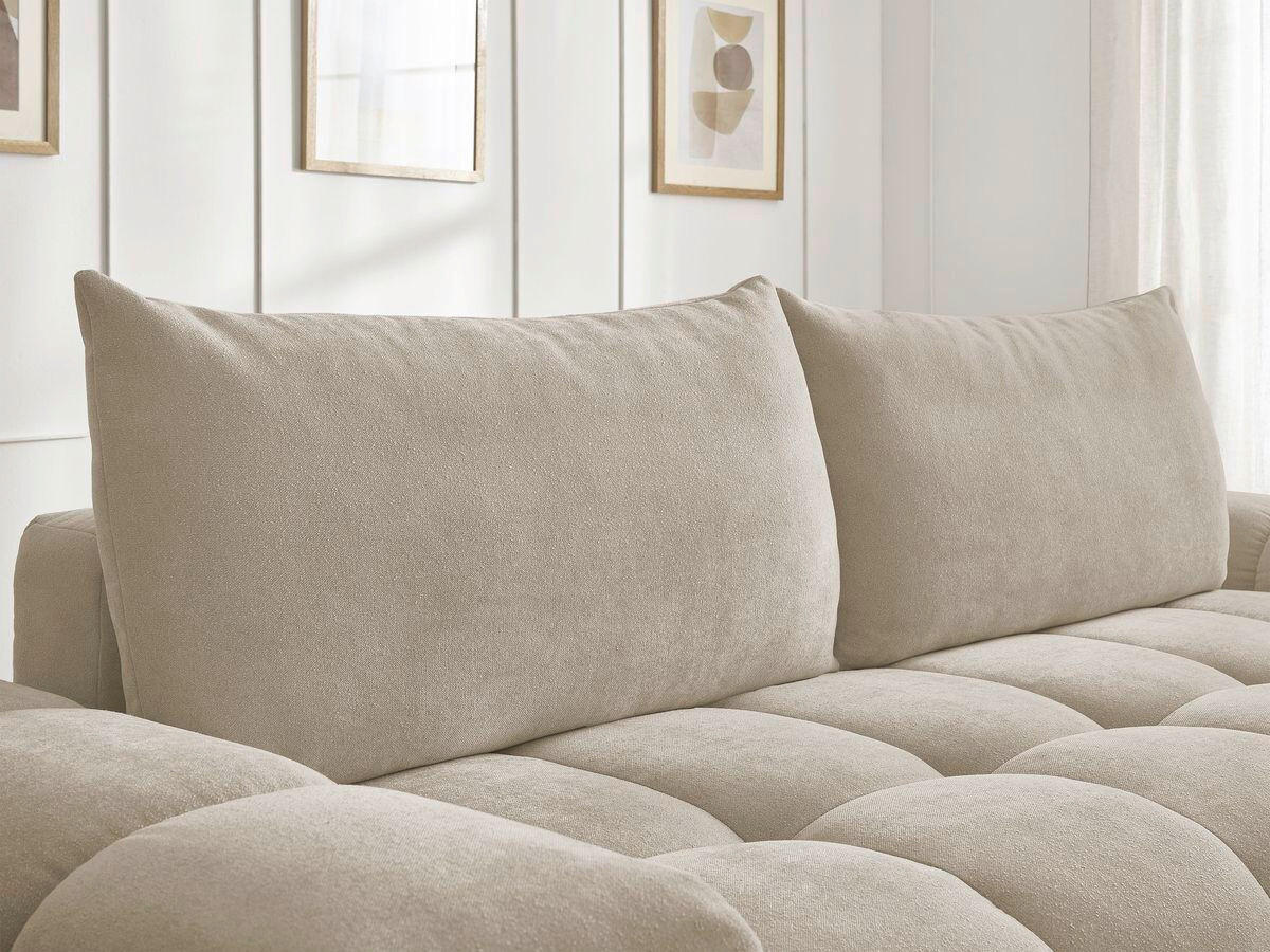 SCHLAFSOFA EVEREST  mit Rücken echt, Armteil links, Armteil rechts Struktur Taupe  - Taupe/Schwarz, MODERN, Kunststoff/Textil (278/90/115cm)