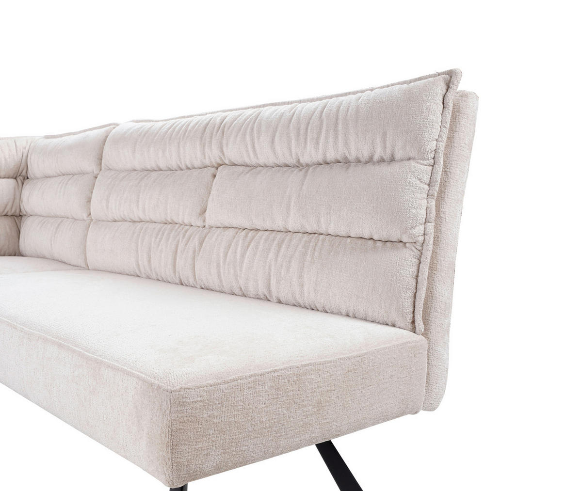 ROHOVÁ LAVICA, béžová - čierna/béžová, Lifestyle, kov/textil (176-214/68/88cm) - Livetastic