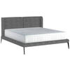 KÁRPITOZOTT ÁGY 180/200 cm  szürke  - fekete/szürke, Modern, textil/fém (180/200cm) - Livetastic