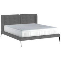 Polsterbett inkl. Matratze 180/200 cm  in Grau  - Creme/Schwarz, MODERN, Textil/Metall (180/200cm) - Livetastic