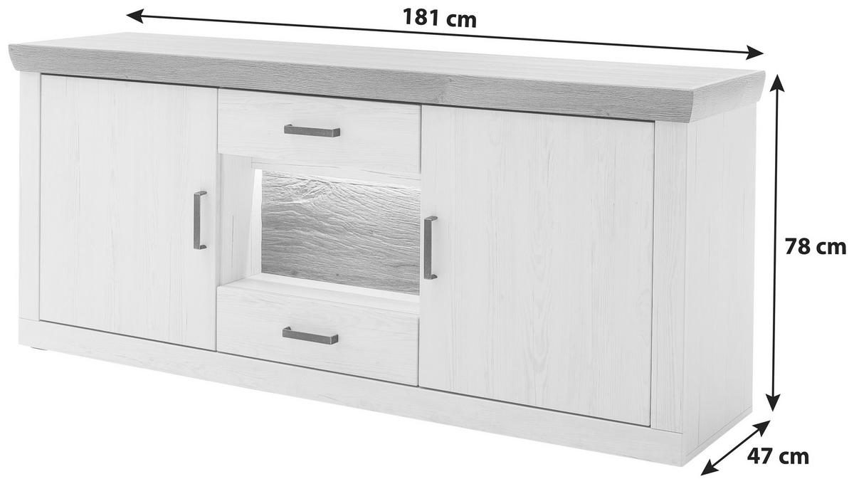 COMODĂ CU UȘI 181/78/47 cm  - culoare coconar/culoare lemn stejar, Design, plastic/metal (181/78/47cm) - Landscape