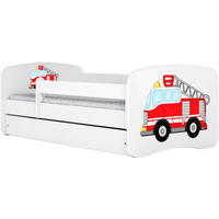 KINDER-/JUNIORBETT 80/160 cm  in Weiß  - Birkefarben/Rot, MODERN, Holz/Holzwerkstoff (80/160cm) - MID.YOU