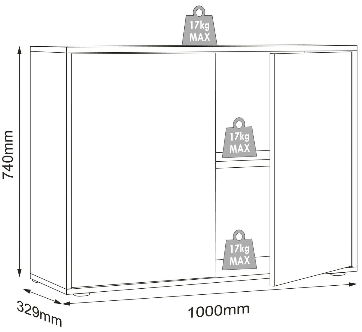 AKTENSCHRANK 100/74/33 cm  - Honigeiche/Anthrazit, Design, Holzwerkstoff (100/74/33cm) - MID.YOU