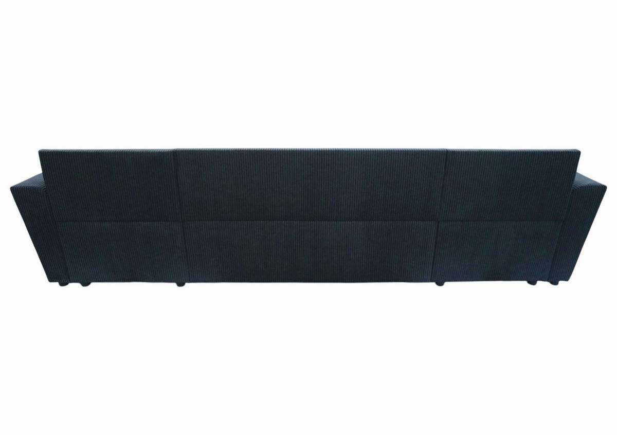 WOHNLANDSCHAFT TERMOLI in Cord Anthrazit  - Anthrazit/Schwarz, Design, Kunststoff/Textil (155/296/155cm) - MID.YOU