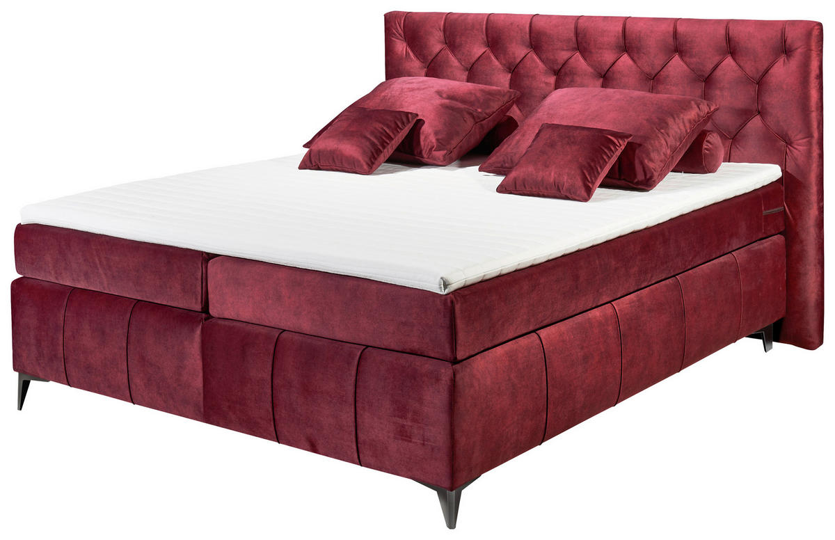 BOXSPRINGBETT 180/200 cm  in Lila  - Bordeaux/Lila, Basics, Holzwerkstoff/Kunststoff (180/200cm) - MID.YOU