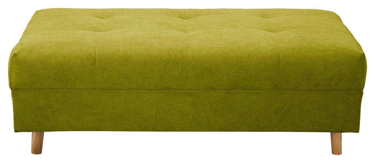 ECKSOFA inkl. Hocker Ariella Hellgrün Mikrofaser  - Naturfarben/Hellgrün, Design, Holz/Textil (161/231cm) - Livetastic