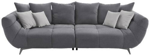 BIGSOFA in Webstoff Grau - Edelstahlfarben/Grau, Design, Textil/Metall (300/79/133cm) - Hom`in