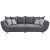 BIGSOFA Webstoff Grau  - Edelstahlfarben/Grau, Design, Textil/Metall (300/79/133cm) - Hom`in