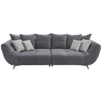 BIGSOFA Webstoff Grau  - Edelstahlfarben/Grau, Design, Textil/Metall (300/79/133cm) - Hom`in