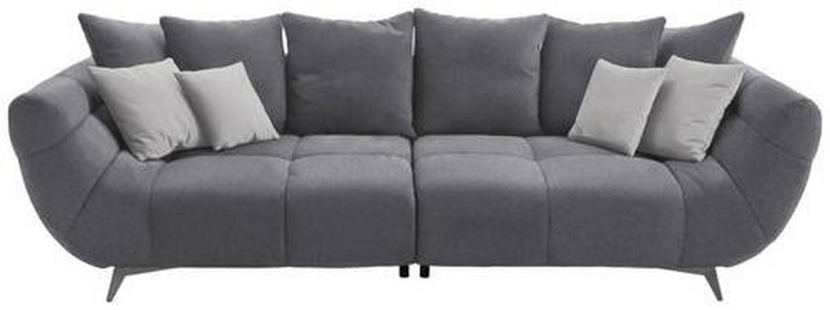 BIGSOFA Webstoff Grau  - Edelstahlfarben/Grau, Design, Textil/Metall (300/79/133cm) - Hom`in
