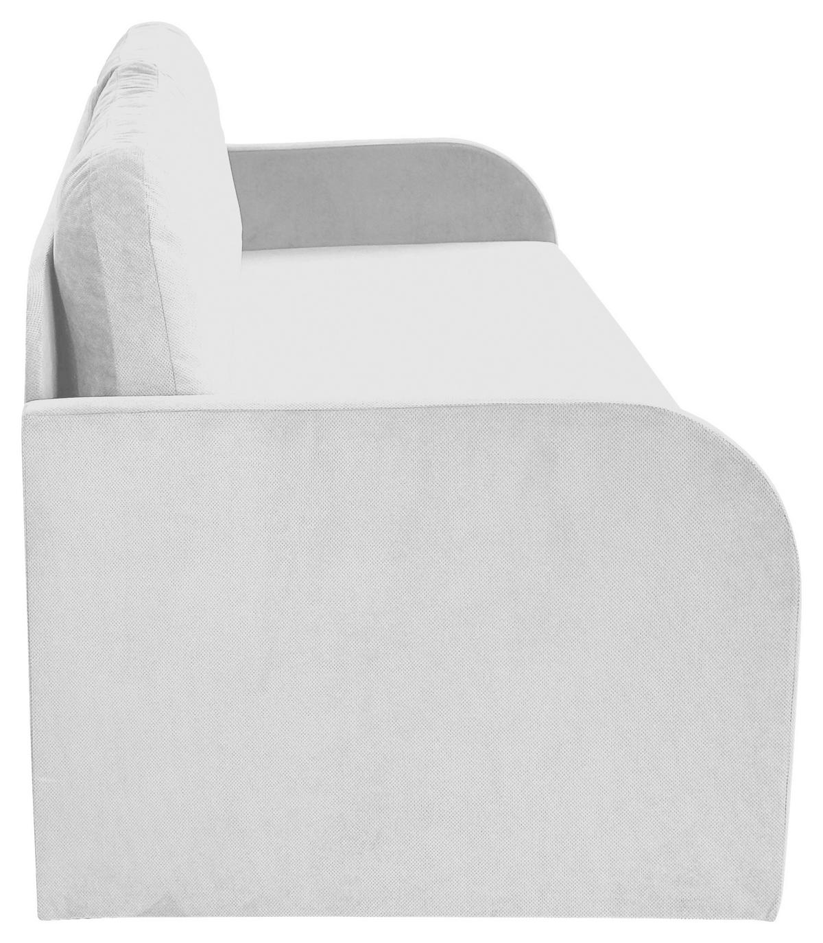 SCHLAFSOFA  mit Liegefunktion Flachgewebe Weiß  - Schwarz/Weiß, Design, Kunststoff/Textil (203/77/86cm) - MID.YOU