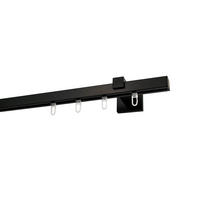 VORHANGSTANGENSET 130 cm  - Schwarz, Basics, Metall (130cm)