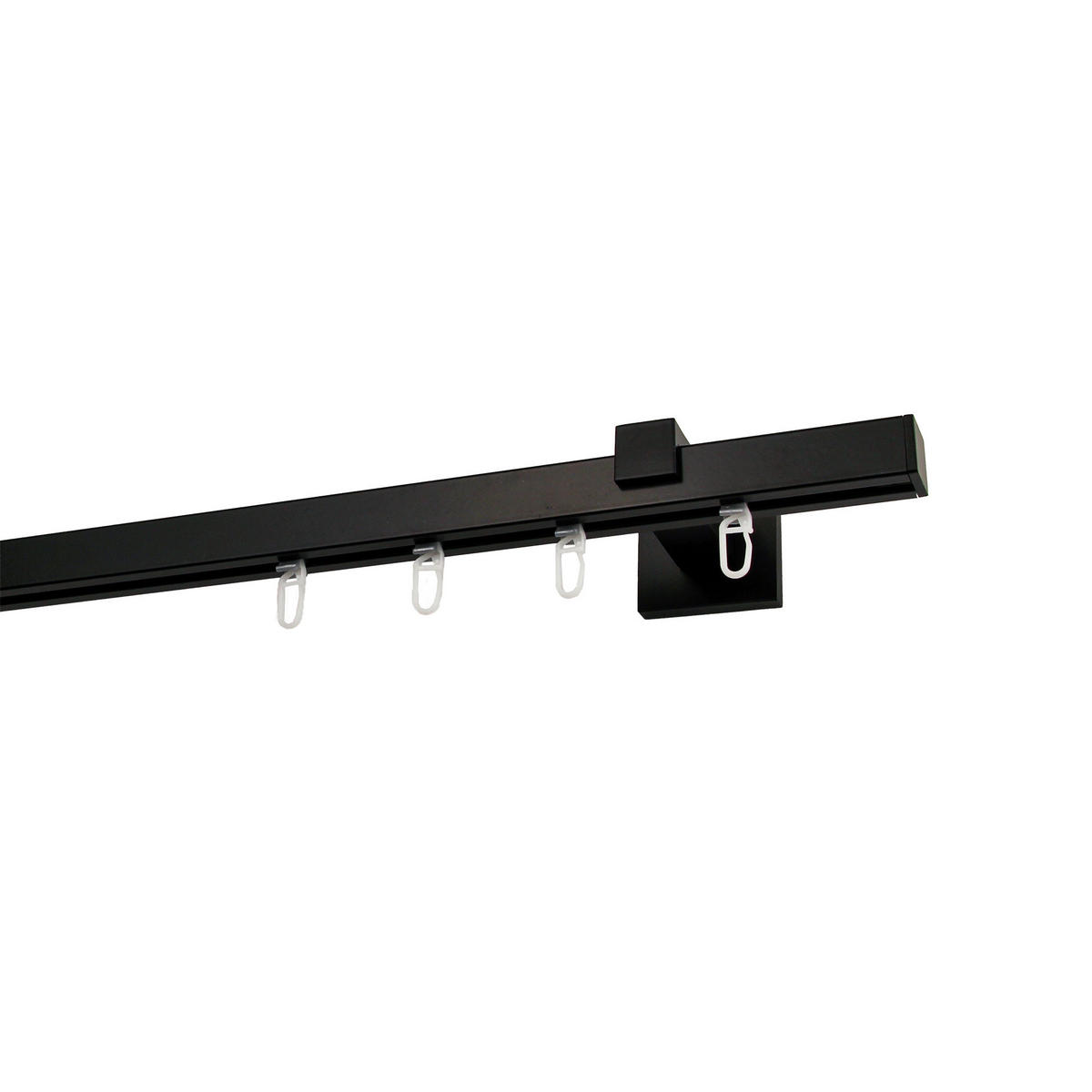 VORHANGSTANGENSET 130 cm  - Schwarz, Basics, Metall (130cm)