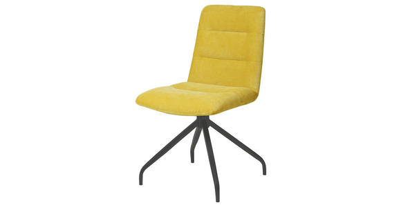 STUHL Webstoff Gelb - Gelb/Schwarz, Design, Textil/Metall (50/90/63cm) - Carryhome
