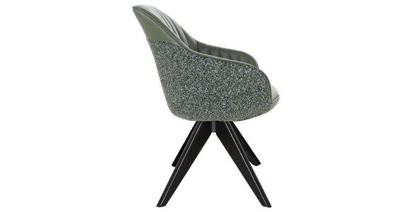 ARMLEHNSTUHL  Sitzfläche 360° drehbar, automatische Rückholfunktion Chenille, Lederlook  - Eichefarben/Anthrazit, KONVENTIONELL, Holz/Textil (60/83/65cm) - Ambia Home