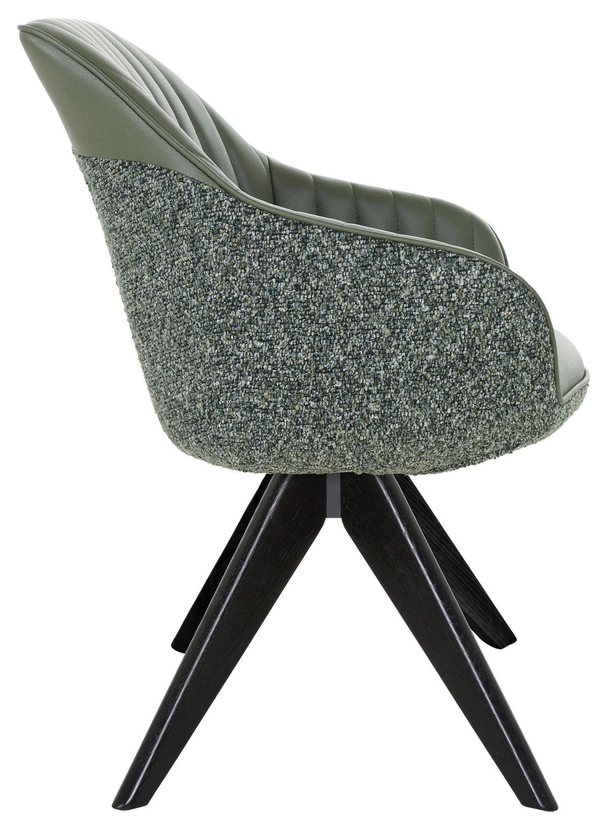 KAROSSZÉK zöld, tölgyfa színű  - tölgyfa színű/fekete, Konventionell, textil/fa (60/83/65cm) - Ambia Home