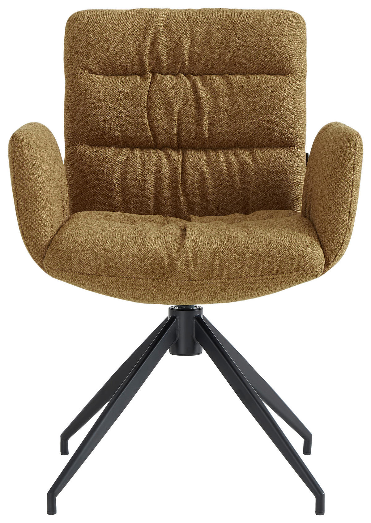 ARMLEHNSTUHL  Sitzfläche 360° drehbar Leinenoptik  Schwarz, Karamell  - Karamell/Schwarz, Design, Textil/Metall (62/86/65cm) - Dieter Knoll