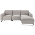 ECKSOFA in Cord Grau  266/180 cm  - Schwarz/Grau, KONVENTIONELL, Textil/Metall (266/180cm) - Hom`in