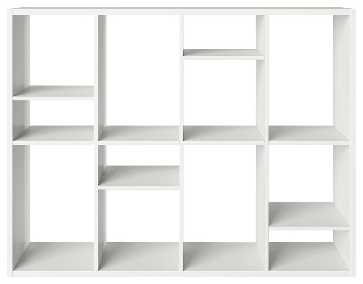 REGAL 113/147/34 cm bela  - bela, Basics, leseni material (113/147/34cm) - MID.YOU