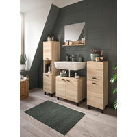 BADEZIMMER 4-teilig  in  - Schwarz/Sonoma Eiche, MODERN, Glas/Holzwerkstoff (137/186/33cm) - MID.YOU