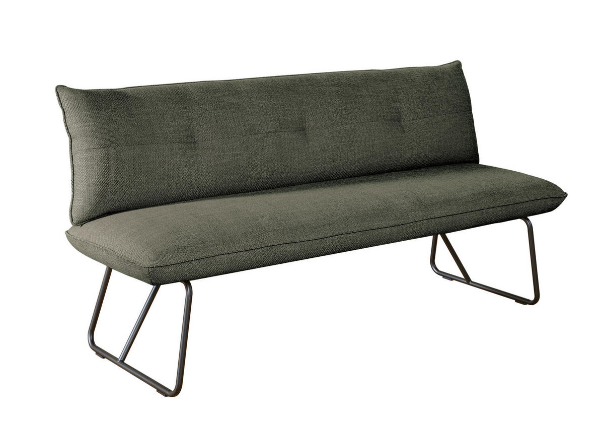 SITZBANK 180/90/70 cm Struktur Grün Metall  - Schwarz/Grün, Design, Textil/Metall (180/90/70cm) - Dieter Knoll