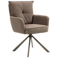 ARMLEHNSTUHL  in Feincord  - Braun, Design, Textil/Metall (61/95/67cm) - Novel