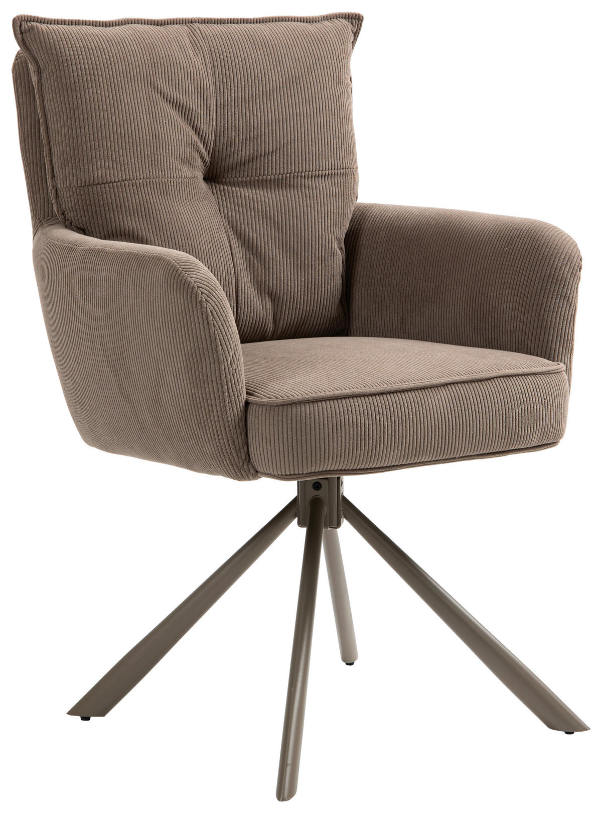 ARMLEHNSTUHL  in Feincord  - Braun, Design, Textil/Metall (61/95/67cm) - Novel