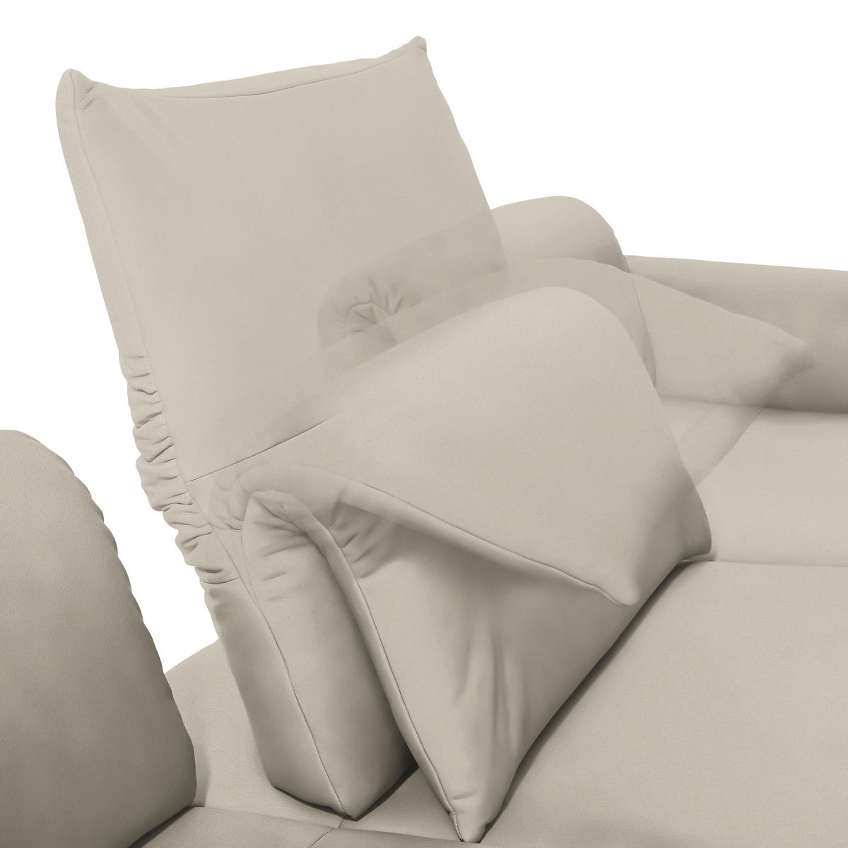 ECKSOFA in Echtleder Ecru  308/173 cm  - Ecru/Anthrazit, Design, Leder/Metall (308/173cm) - Joop!