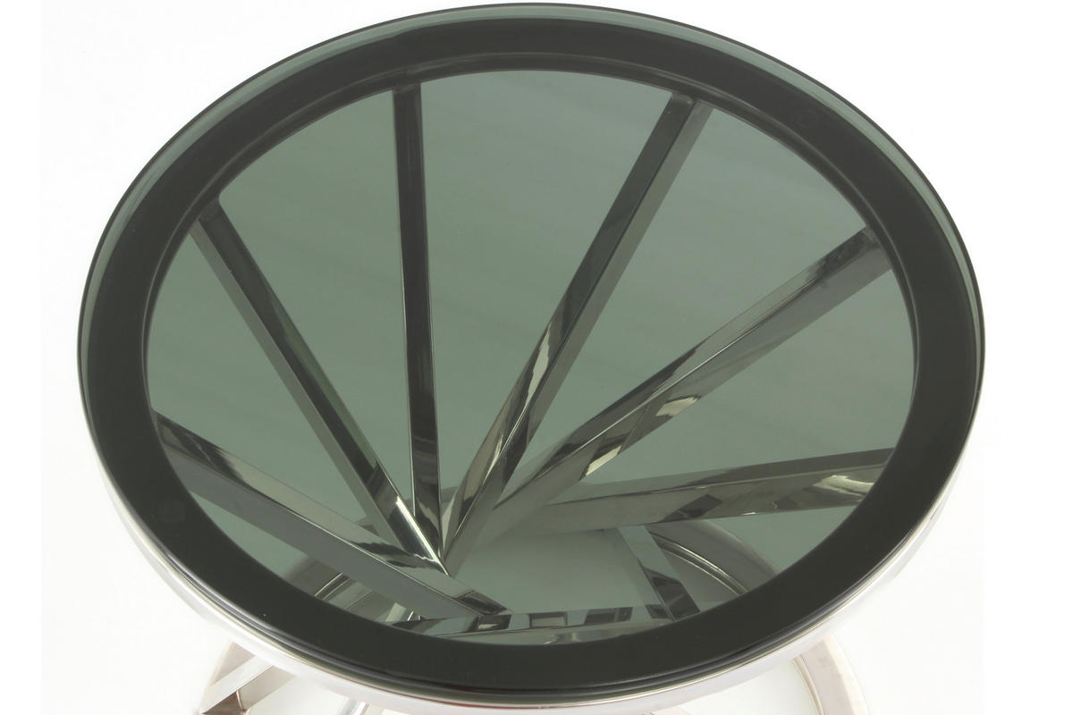 BEISTELLTISCH in Metall, Glas 40/40/42 cm  - Silberfarben/Schwarz, Design, Glas/Metall (40/40/42cm) - Kayoom