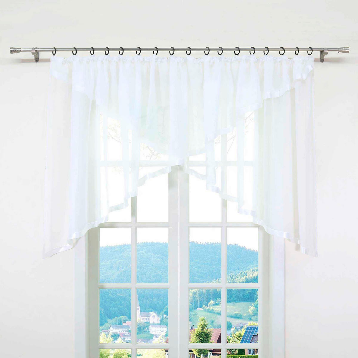 SCHEIBENGARDINE   300/120 cm   - Weiß, Basics, Textil (300/120cm)