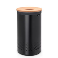 SZENNYESTARTÓ - fekete, Design, fém/fa (60l) - Brabantia