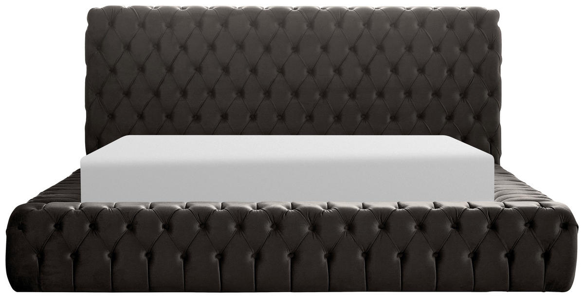 POLSTERBETT gepolstertes Kopfteil, Lattenrost, Bettkasten Grau 180/200 cm  - Blau/Grau, MODERN, Kunststoff/Textil (180/200cm) - Livetastic