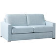 SCHLAFSOFA Cleopatra in Webstoff Blau  - Chromfarben/Blau, Design, Textil/Metall (188/86/97cm) - Novel