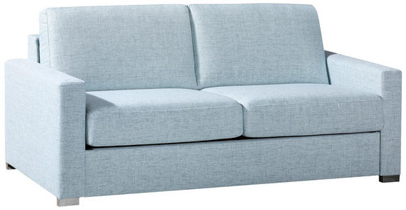SCHLAFSOFA Cleopatra in Webstoff Blau  - Chromfarben/Blau, Design, Textil/Metall (188/86/97cm) - Novel