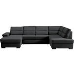 WOHNLANDSCHAFT  in Webstoff Schwarz  - Dunkelbraun/Schwarz, KONVENTIONELL, Kunststoff/Textil (166/319/183cm) - Cantus