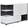 KOMODA, biela, perleťová, 120/77/40 cm - čierna/biela, Design, kompozitné drevo/plast (120/77/40cm) - MID.YOU