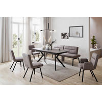 ESSTISCH rechteckig Schwarz, Dunkelgrau  - Dunkelgrau/Schwarz, Design, Kunststoff/Metall (180/90/76cm) - Dieter Knoll