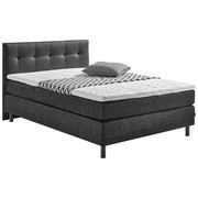 POSTEL BOXSPRING, 140 cm x 200 cm, textilie, šedá, černá - šedá/černá, Design, kov/textilie (140/200cm) - Carryhome
