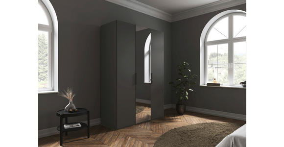 DREHTÜRENSCHRANK 151/223/61 cm,  in Graphitfarben, 3-türig  - Graphitfarben, Basics, Glas/Holzwerkstoff (151/223/61cm) - Novel