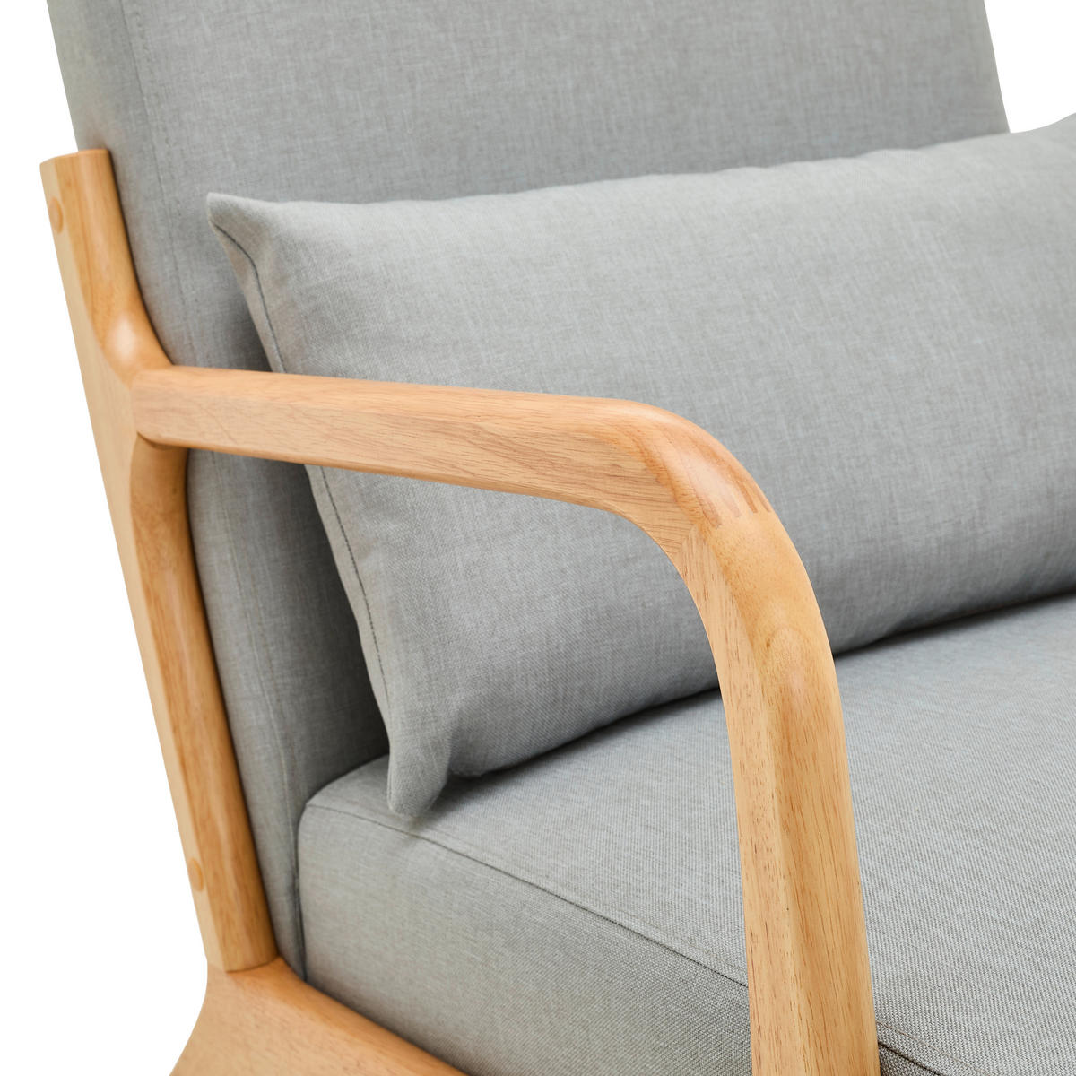 SESSEL in Webstoff Grau  - Naturfarben/Grau, Modern, Holz/Textil (73/76/60cm) - Livetastic