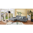 ECKSOFA in Flachgewebe Hellgrau  - Anthrazit/Hellgrau, Design, Textil/Metall (166/280cm) - Ambiente