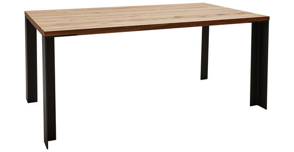 ESSTISCH Asteiche massiv rechteckig Anthrazit, Eichefarben - Eichefarben/Anthrazit, Design, Holz/Metall (180/100/77cm) - Dieter Knoll