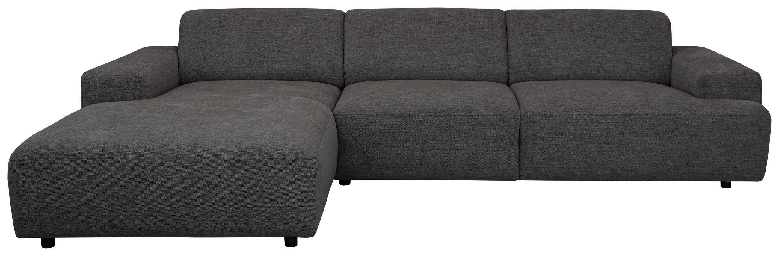 ECKSOFA  Flachgewebe Anthrazit  - Anthrazit/Schwarz, Konventionell, Kunststoff/Textil (184/294cm) - Hom`in