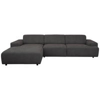 ECKSOFA 184/294 cm  in Flachgewebe Anthrazit Rücken echt  184/294 cm  - Anthrazit/Schwarz, KONVENTIONELL, Kunststoff/Textil (184/294cm) - Hom`in