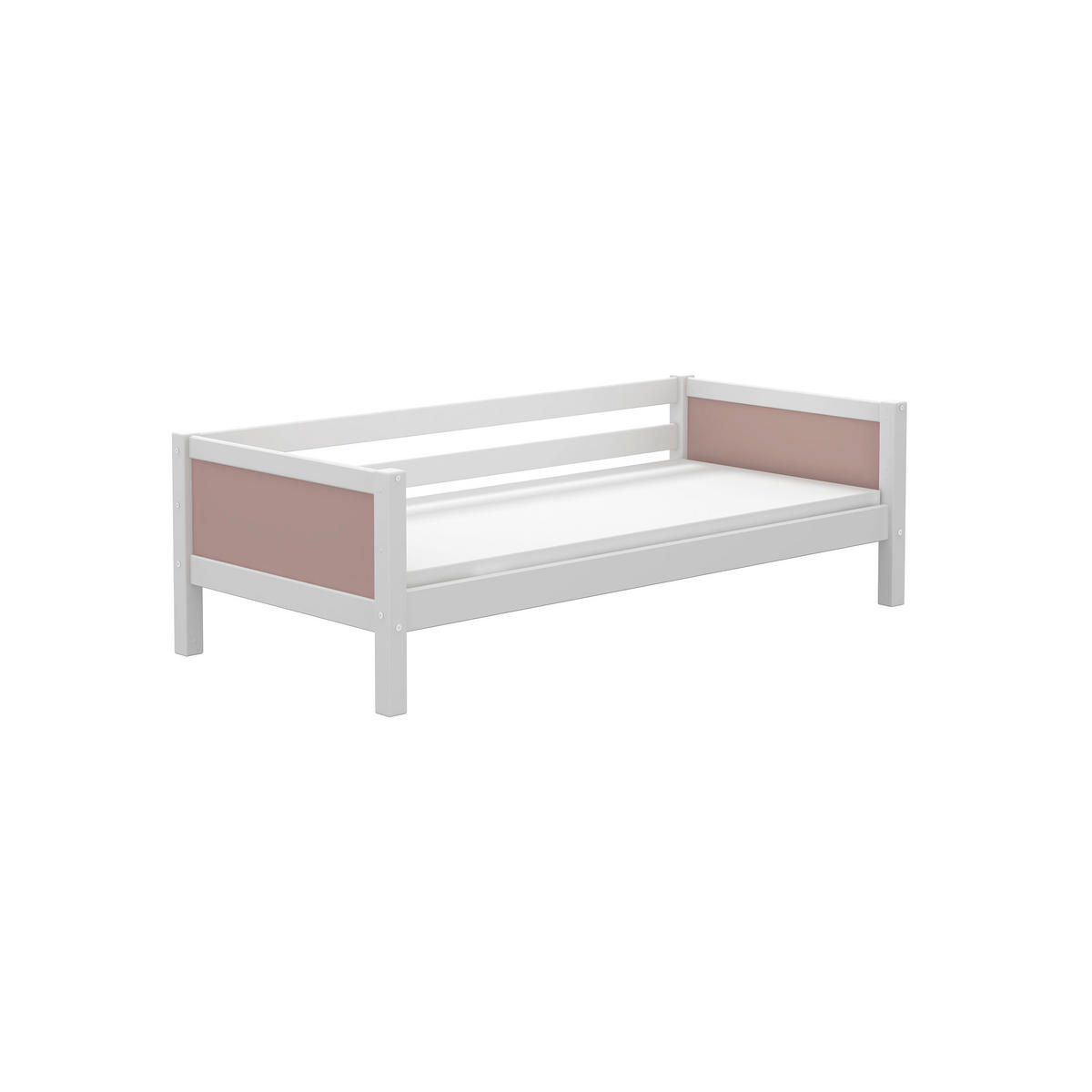 BETT 90/200 cm,  in Rosa, Weiß, Rollrost  - Rosa/Weiß, MODERN, Holz (90/200cm) - Chameo
