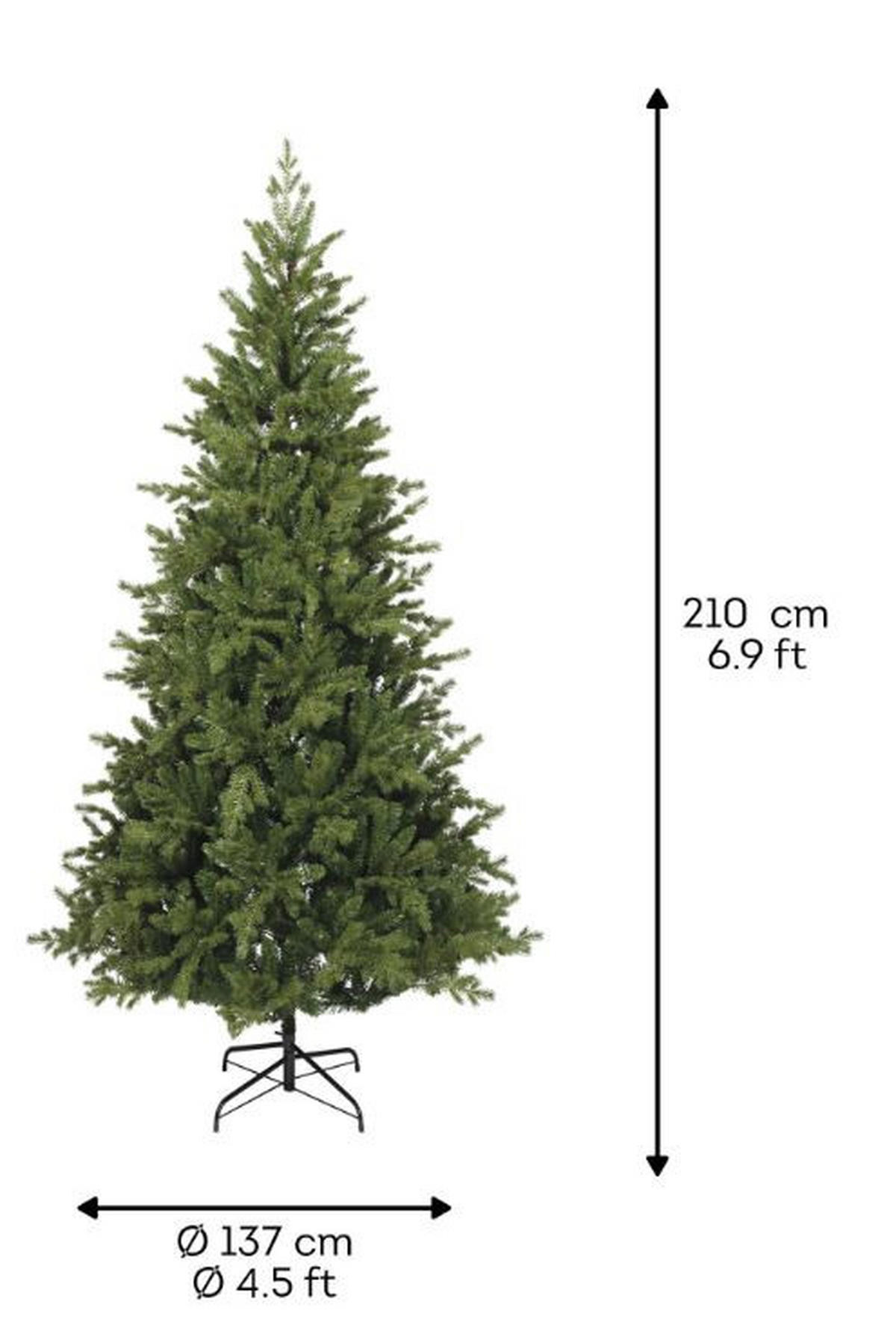 NOVOGODIŠNJA JELKA - zelena, Osnovno, metal/plastika (137/210cm) - X-Mas