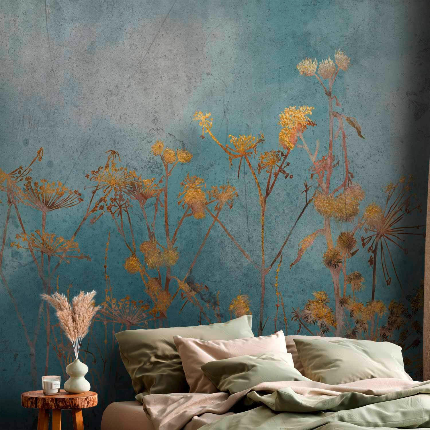 FOTOTAPETE  - Blau/Goldfarben, Basics, Textil (400/280cm) - artgeist