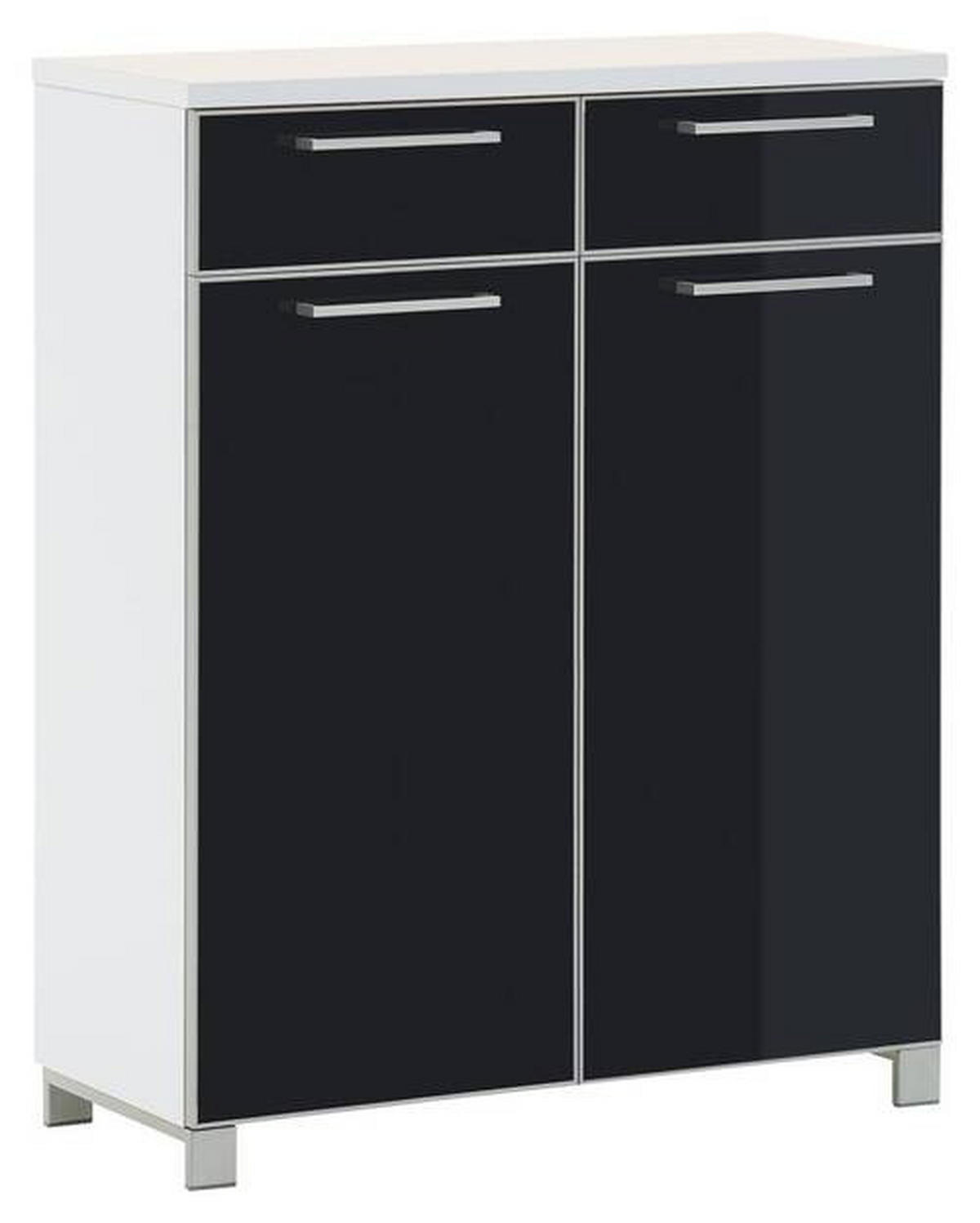 SCHUHSCHRANK Santina  in 84/108/37 cm  - Chromfarben/Anthrazit, Design, Glas/Holzwerkstoff (84/108/37cm) - Novel