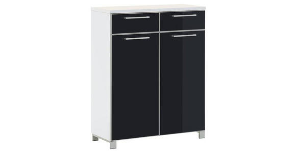 SCHUHSCHRANK 84/108/37 cm - Chromfarben/Anthrazit, Design, Glas/Holzwerkstoff (84/108/37cm) - Novel